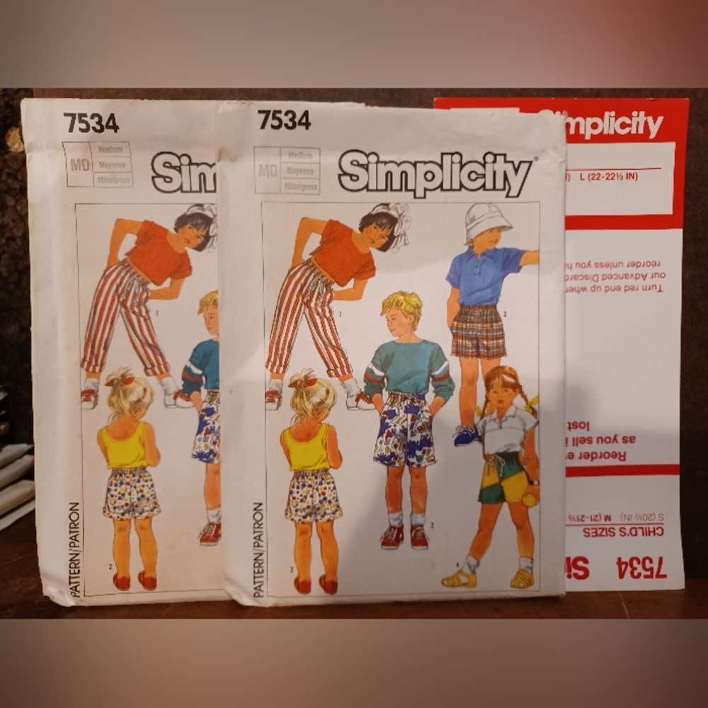 Vintage Simplicity #7534 Sewing Pattern/ Uncut/ Childs' Lot
